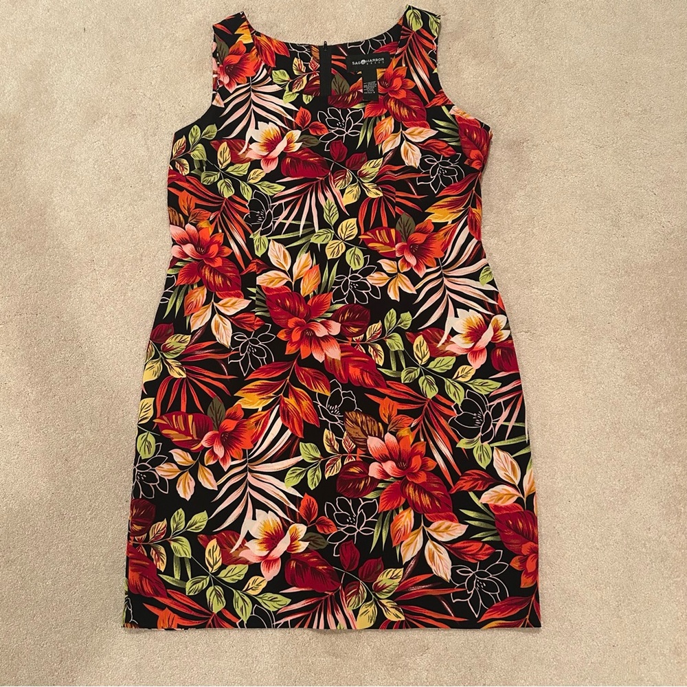 SAG HARBOR Women’s sleeveless floral Summer Dress Size 16